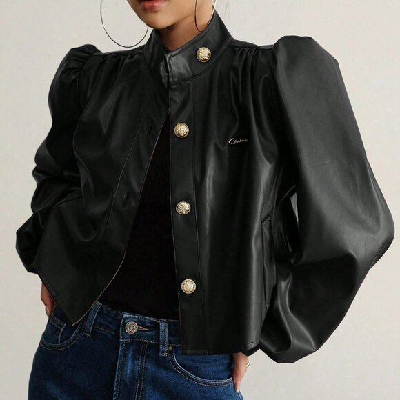 Jackets & Blazers - Black Casual Women Long Sleeve Buttoned Shirt